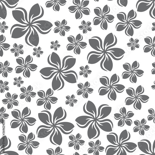 Random frangipani flower seamless repeat pattern background © Estalon Industries