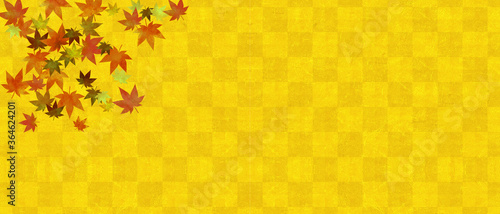                                      Japanese traditional background pattern and autumn leaves.