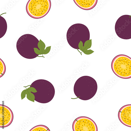 Passion Fruit. Seamless Vector Patterns