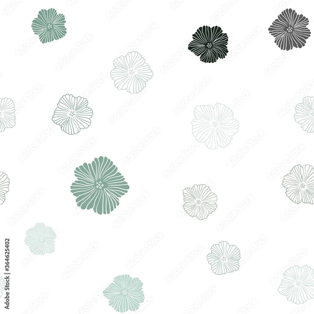 Light Blue, Green vector seamless natural pattern with flowers. Flowers in natural style on white background. Design for textile, fabric, wallpapers. Light Blue, Green vector seamless natural pattern with flowers. Flowers in natural style on white background. Design for textile, fabric, wallpapers.