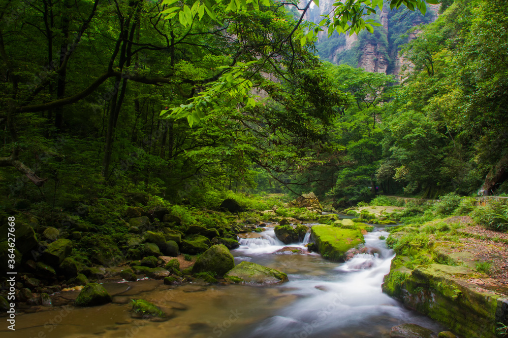 Streams in the mountains of Zhangjiajie, Hunan, China Streams in the mountains of Zhangjiajie, Hunan, China