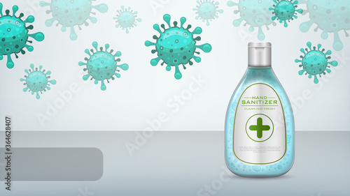 Illustrations hand sanitizer concept for coronavirus disease COVID-19	