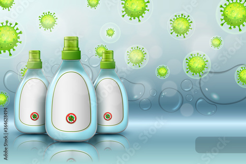 Illustrations hand sanitizer concept for coronavirus disease COVID-19	