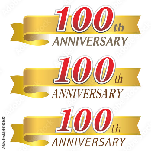 100th anniversary　100周年記念のグラフィックベクター素材
