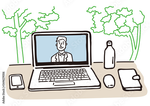 outdoor telework desk