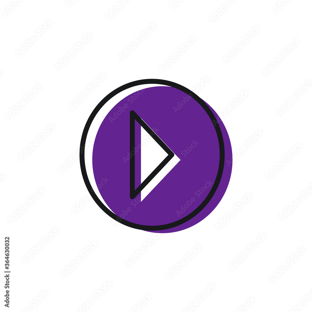 stock vector play icon flat illustration isolated stock vector play icon flat illustration isolated