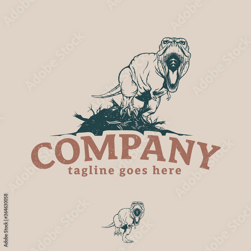 T-Rex Vintage illustratiom symbol vector for commercial use such as t shirt print, merchandise, poster etc