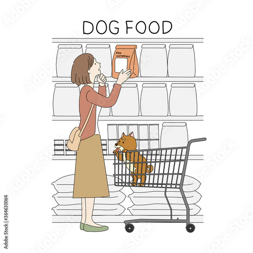 ドッグフードを選ぶ女性