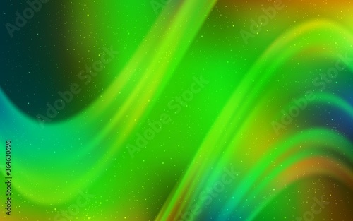 Light Green, Yellow vector background with astronomical stars. Shining colored illustration with bright astronomical stars. Best design for your ad, poster, banner.