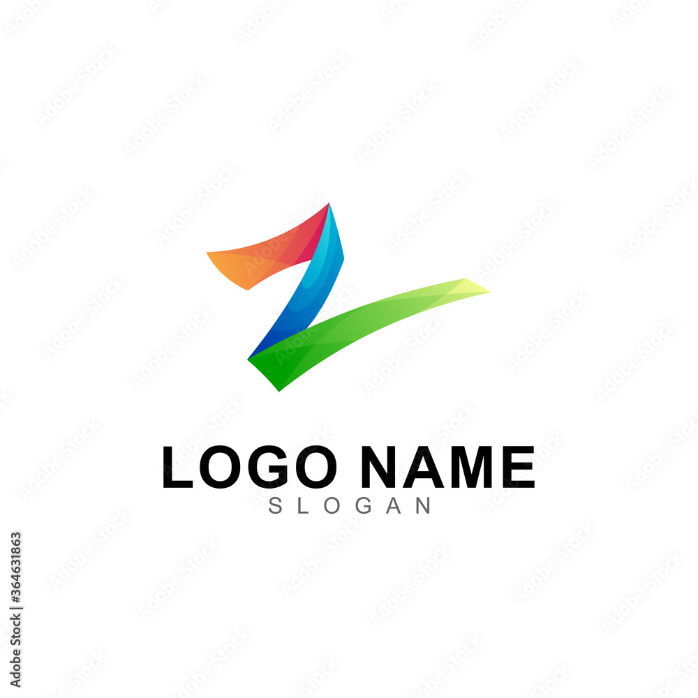 initial letter Z logo 3d style, colorful design template initial letter Z logo 3d style, colorful design template