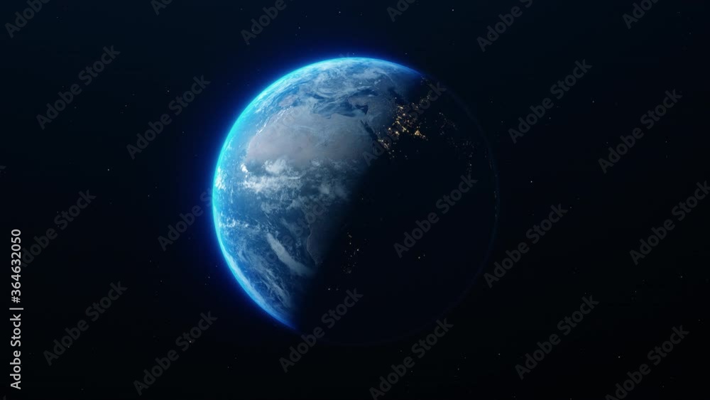 Rotating planet Earth from space. Seamless loop animation. Textures from the NASA website Rotating planet Earth from space. Seamless loop animation. Textures from the NASA website