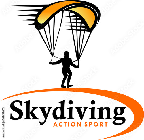  Illustration vector graphic design logo good for business skydiving and a parachute