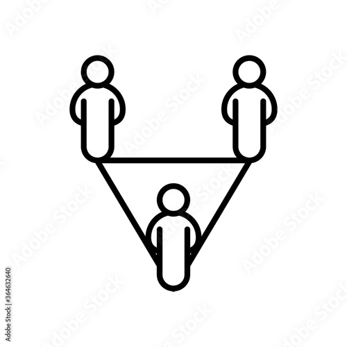 humans silhouettes distance social line style icon