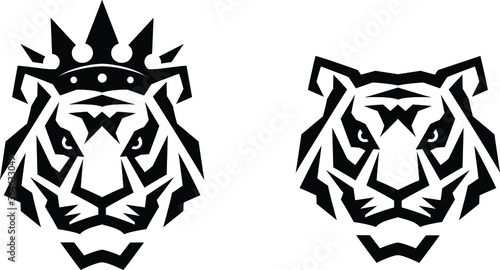 Simple Vector of Tiger with the Crown