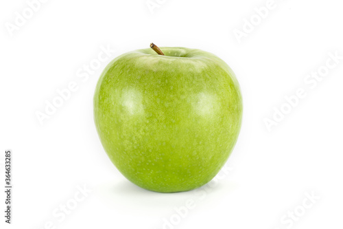 Green apple on white background.