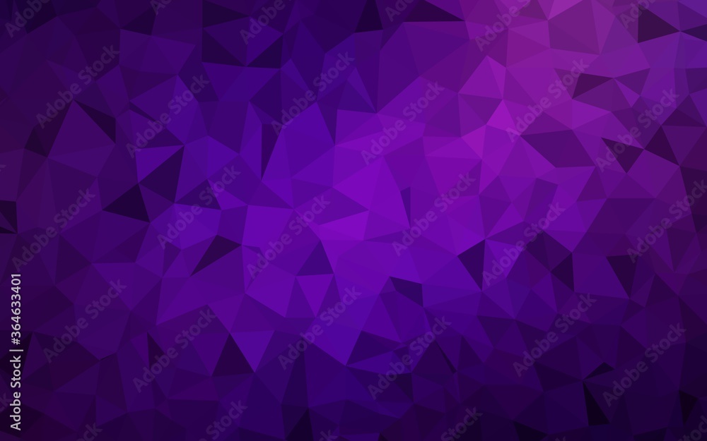 Dark Purple, Pink vector polygonal pattern. Geometric illustration in Origami style with gradient.  Textured pattern for your backgrounds.