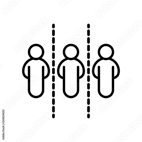 humans silhouettes distance social line style icon