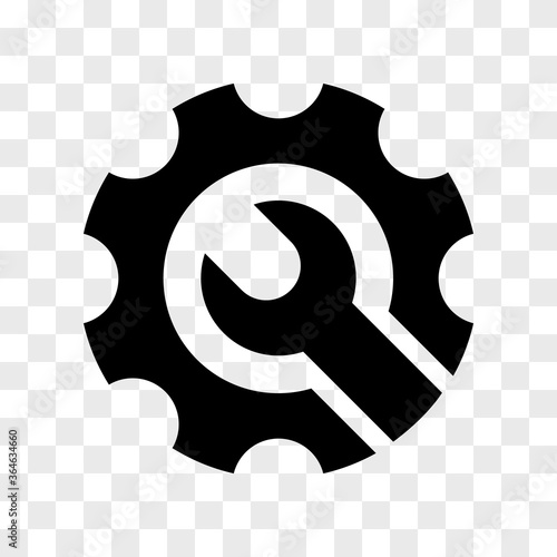 Obraz na plátně Settings tool internet icon in checkerboard BG v6