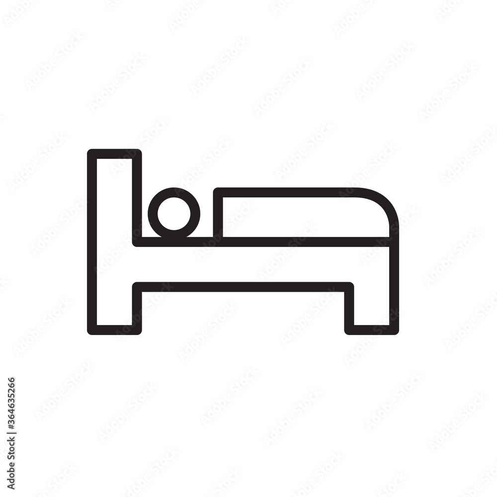 Bed icon vector logo design template Bed icon vector logo design template