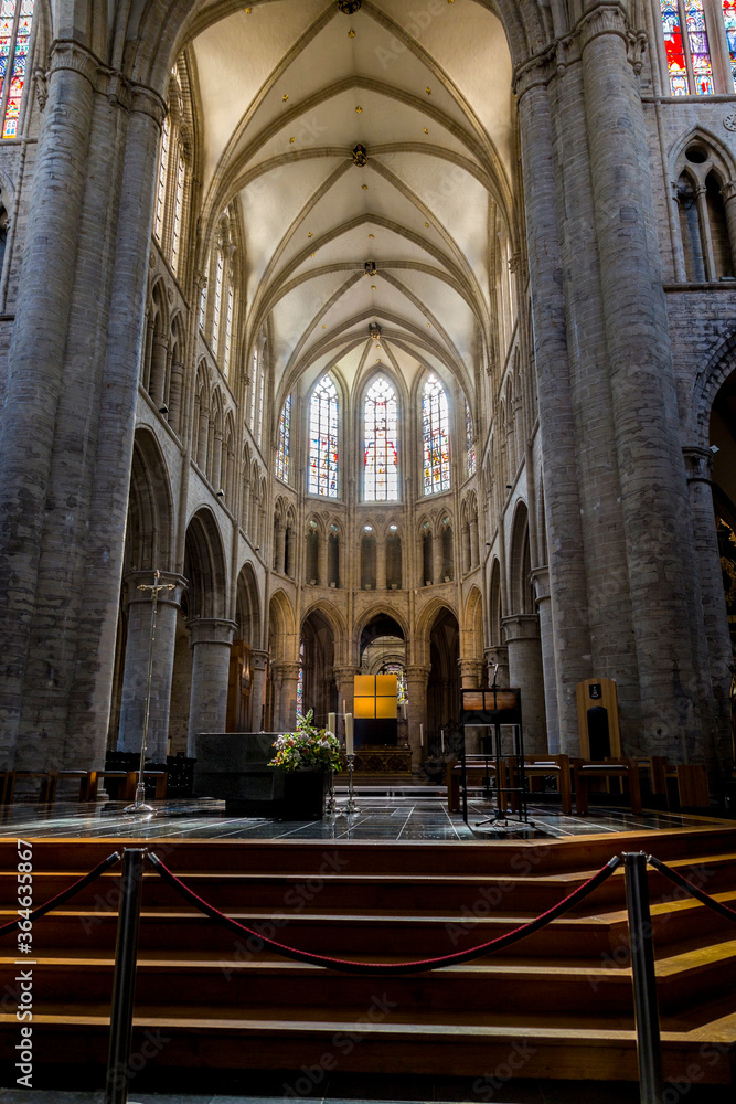 Interior decoration of the Cathedral of St. John the Baptist. Michael and St. Gudula