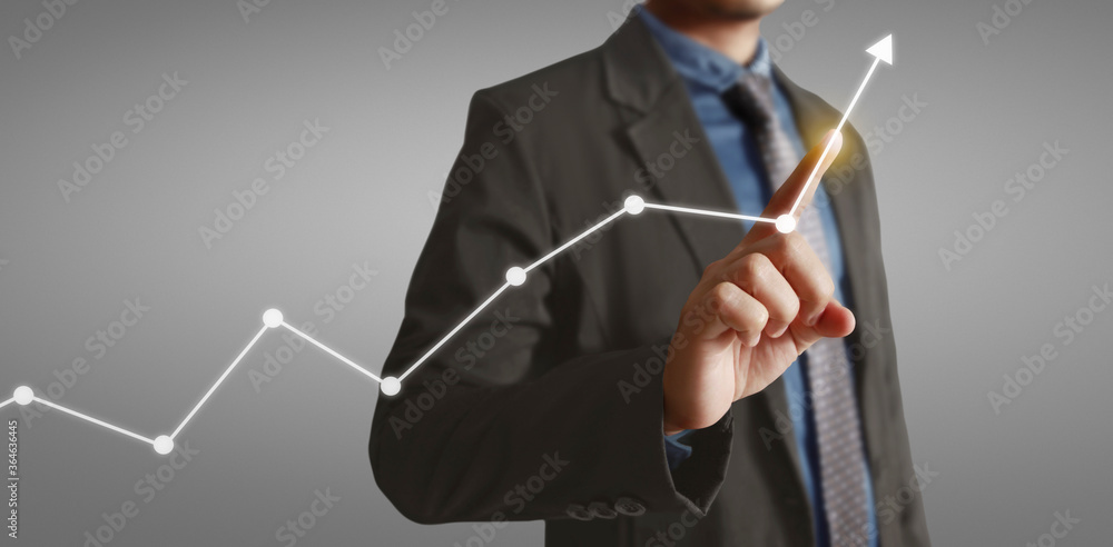 Hand touching graphs of financial indicator and accounting market economy analysis chart Hand touching graphs of financial indicator and accounting market economy analysis chart