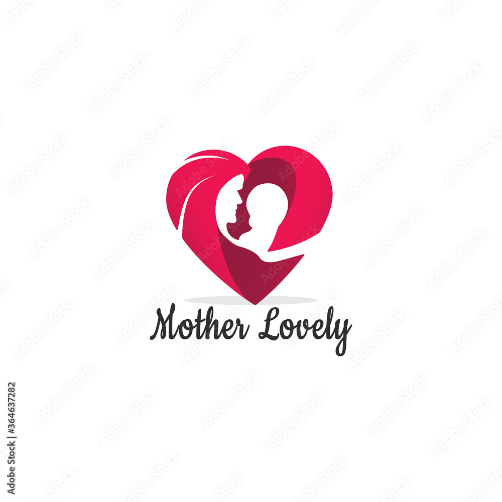 Mother and Baby Lovely heart logo design illustration, pharma and Hospital concept icon Mother and Baby Lovely heart logo design illustration, pharma and Hospital concept icon