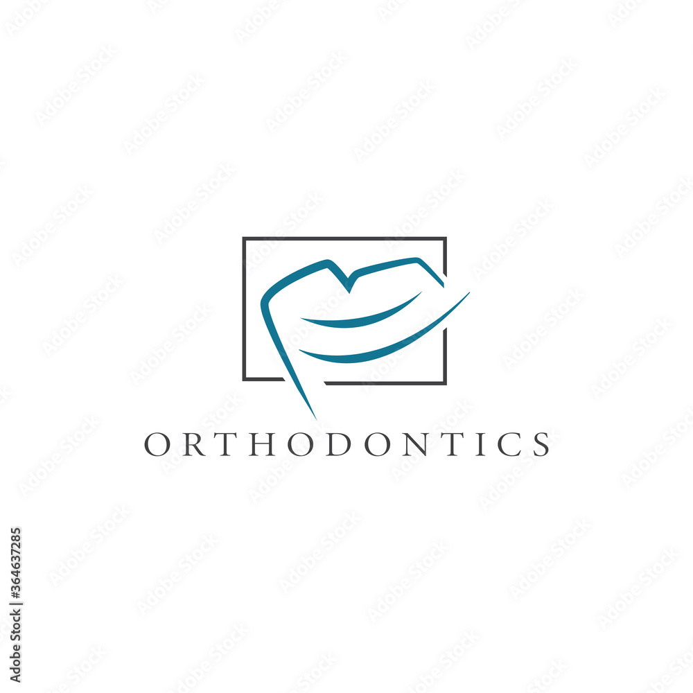 Teeth and Mouth Orthodontics Smile logo design vector