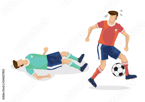 Injured soccer football player. Concept of sport competition.