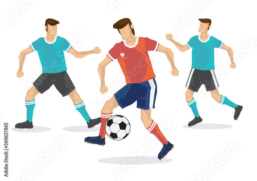 Soccer professional player playing with his competitor © UncleFredDesign