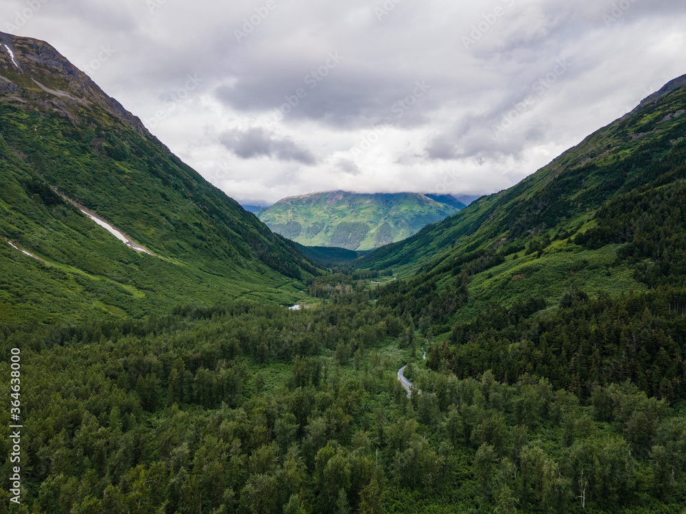 Glacial valley clothed in green