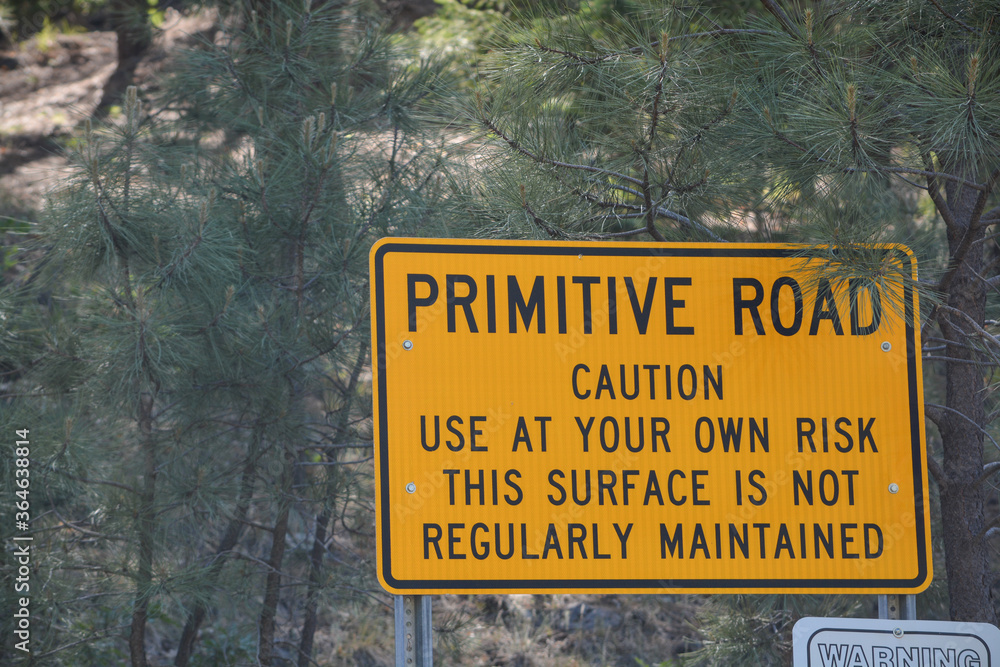 Primitive Road Sign in Prescott National Forest. Prescott, Arizona Primitive Road Sign in Prescott National Forest. Prescott, Arizona