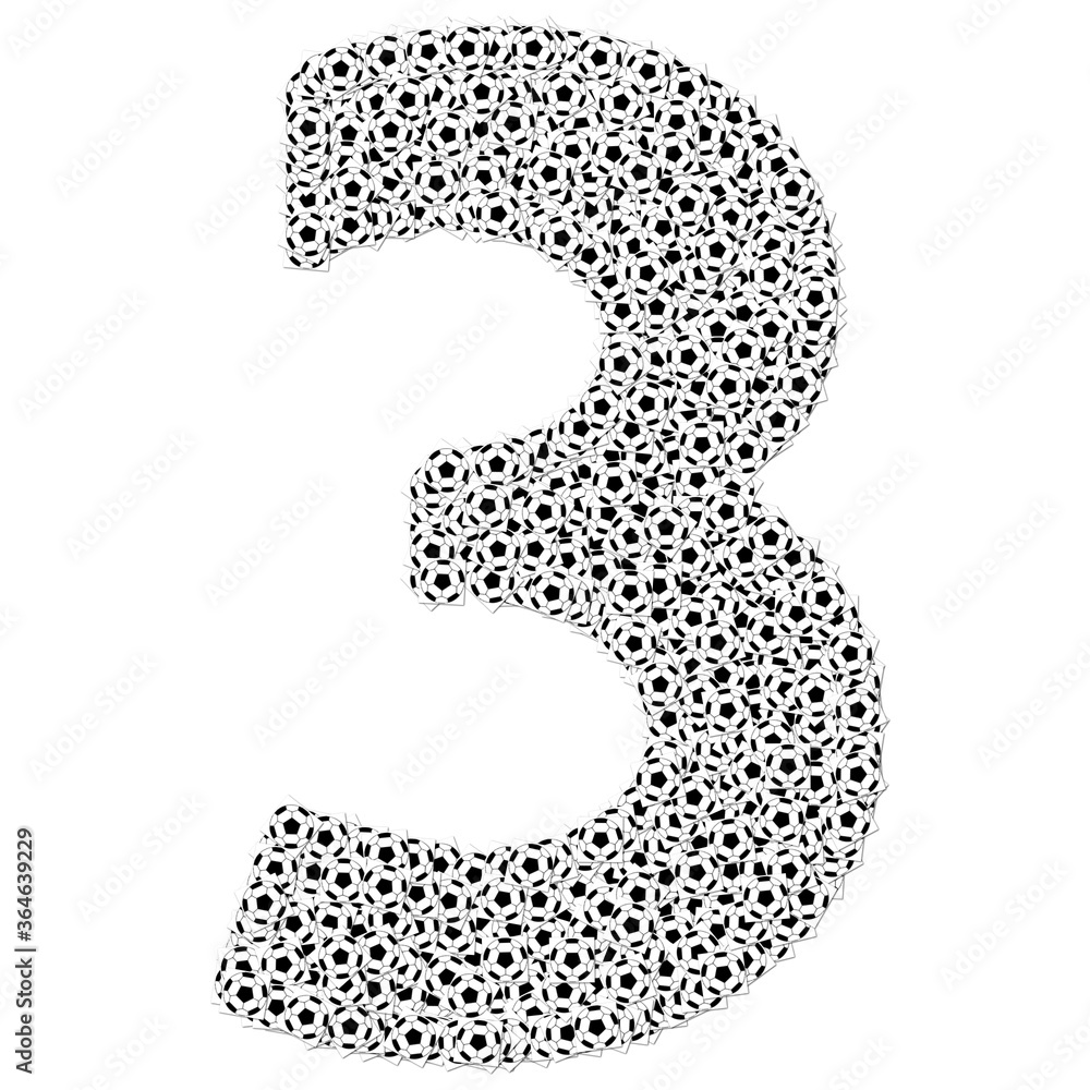 number created using white and white soccer football isolated on a white background number created using white and white soccer football isolated on a white background