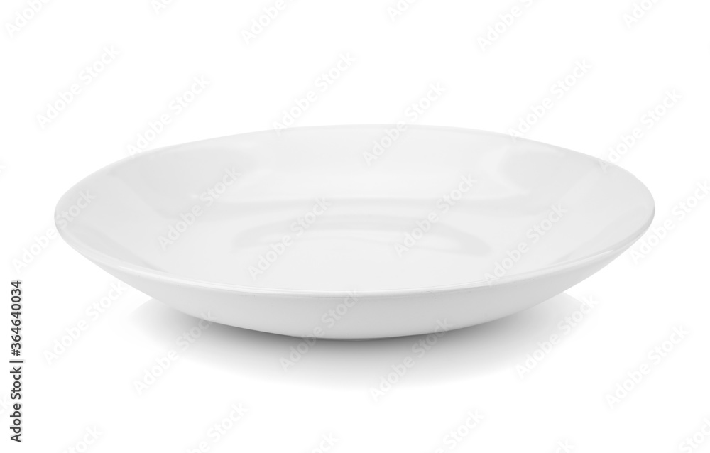 empty white plate isolate on white background empty white plate isolate on white background