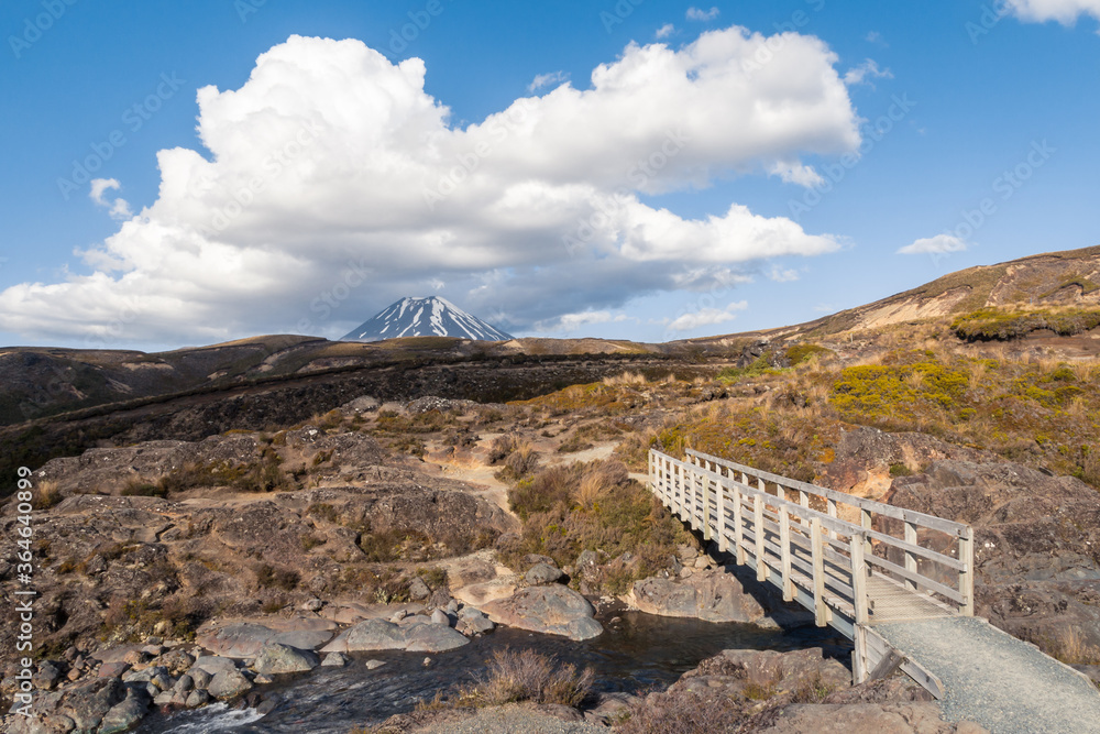Φωτογραφία wooden bridge across stream near Mount Ngauruhoe in Tongariro National Park, New