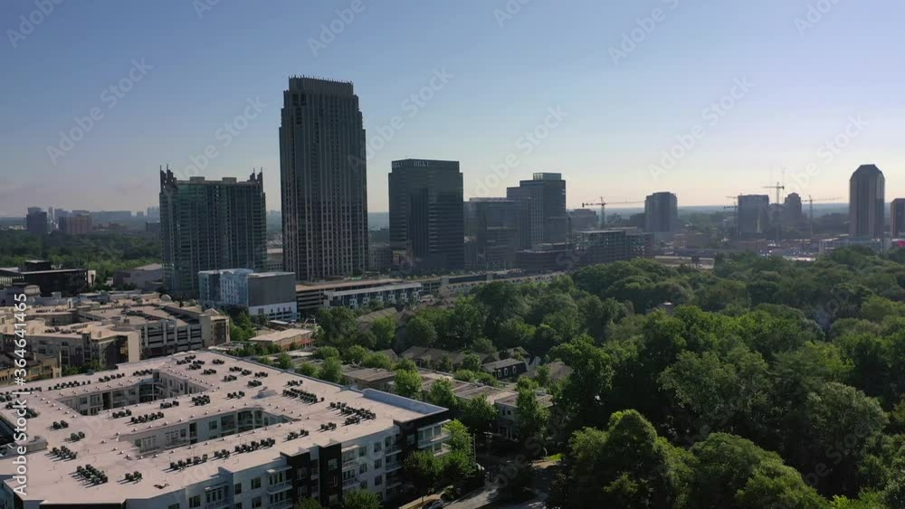 Droning towards Atlantic Station in Atlanta Georgia Droning towards Atlantic Station in Atlanta Georgia