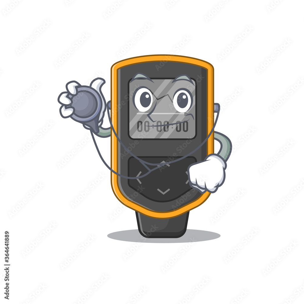 Fotografie A dedicated dive computer doctor caricature design working with tools
