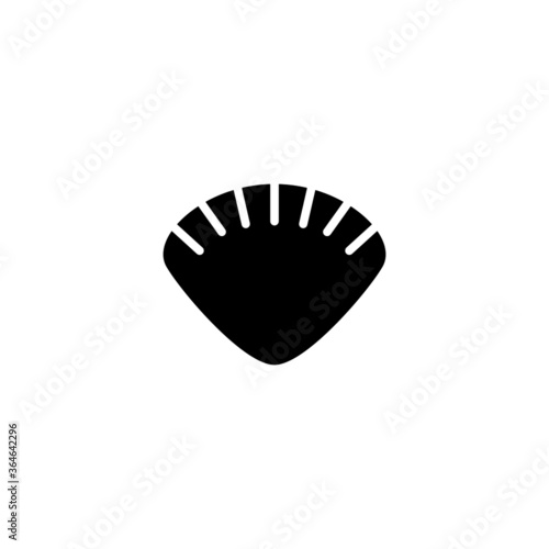 Seashell vector icon in black flat glyph, filled style isolated on white background