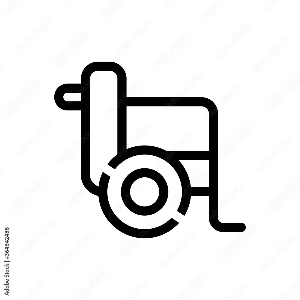 Wheelchair Line Icon - Vector Illustration Wheelchair Line Icon - Vector Illustration