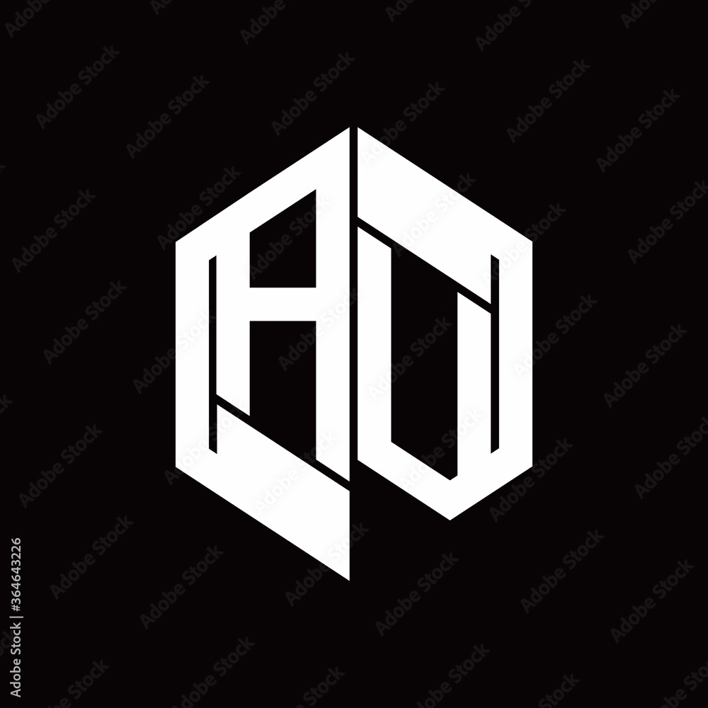 AV Logo monogram with hexagon inside the shape design template AV Logo monogram with hexagon inside the shape design template