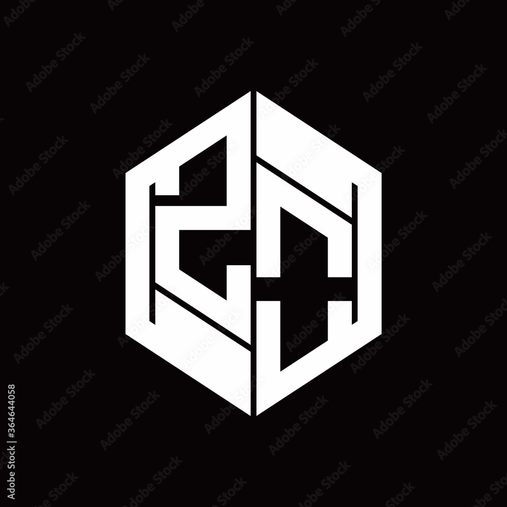 ZO Logo monogram with hexagon inside the shape design template ZO Logo monogram with hexagon inside the shape design template