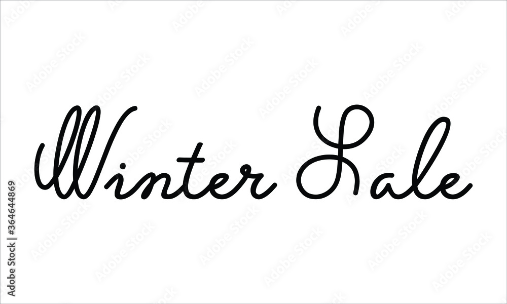 Winter Sale Hand written script Typography Black text lettering and Calligraphy phrase isolated on the White background 