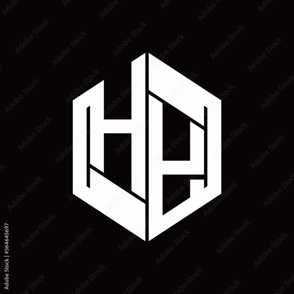 HY Logo monogram with hexagon inside the shape design template HY Logo monogram with hexagon inside the shape design template
