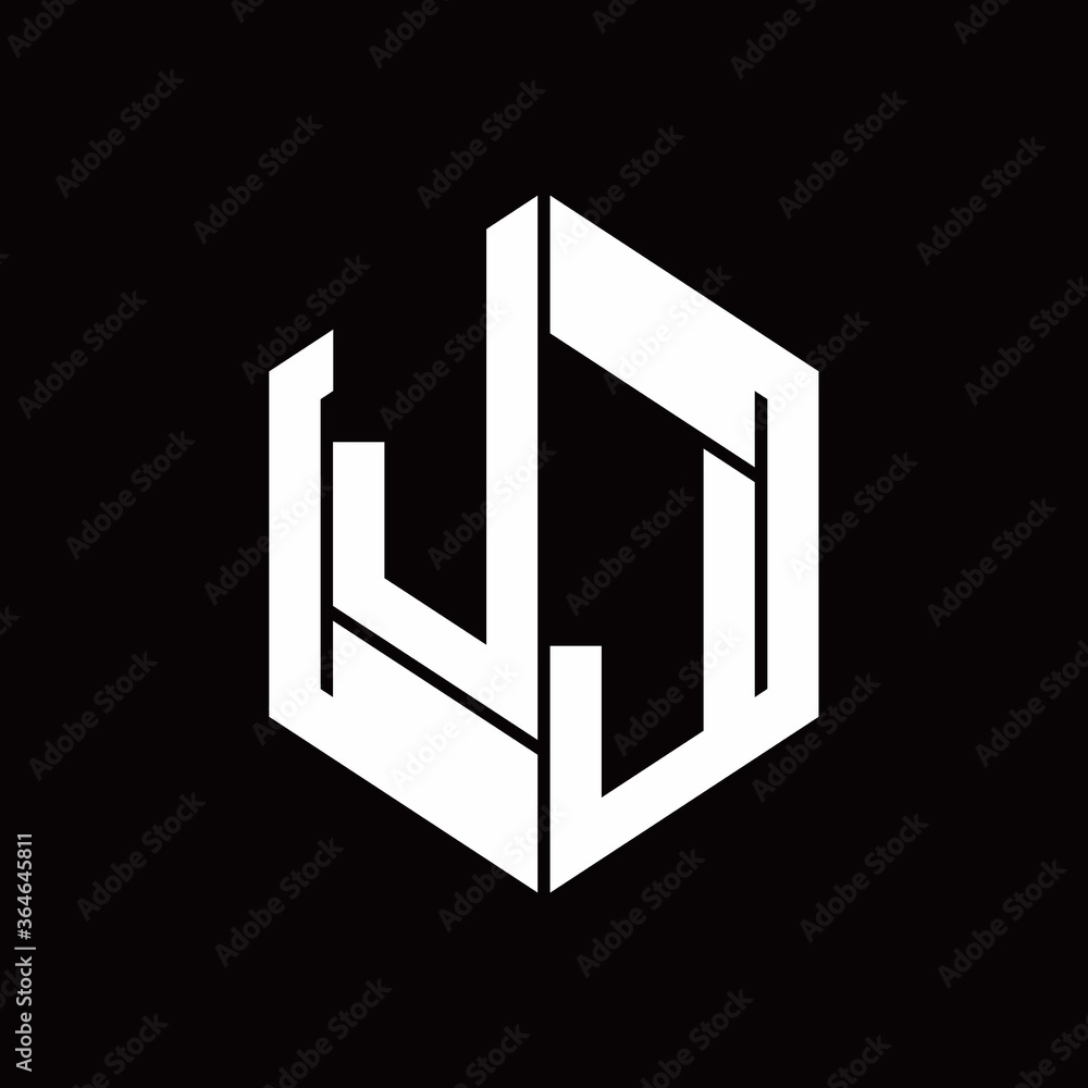 JJ Logo monogram with hexagon inside the shape design template JJ Logo monogram with hexagon inside the shape design template