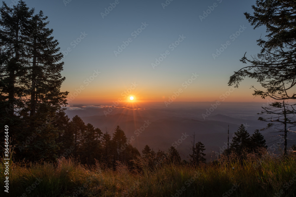 Sunrise beginning over Mt. Hood and the Willamette Valley of Oregon Sunrise beginning over Mt. Hood and the Willamette Valley of Oregon