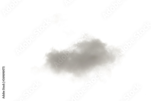 small grey fluffy cloud isolated on white
