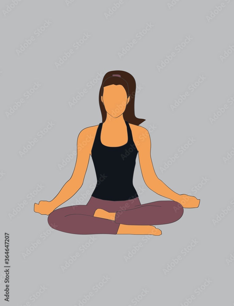 illustration of a girl in a yogi pose