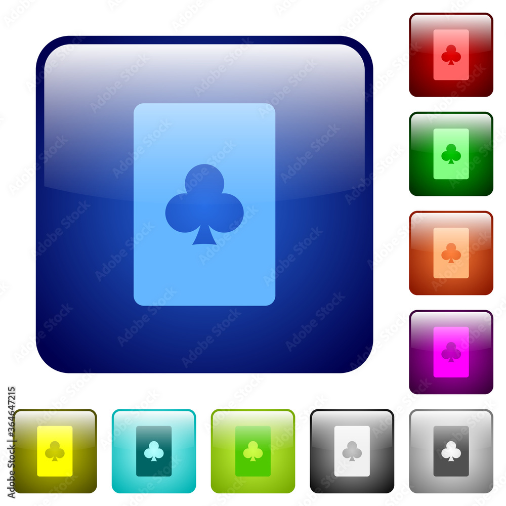 Club card symbol color square buttons Club card symbol color square buttons