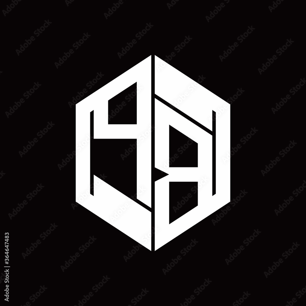 PB Logo monogram with hexagon inside the shape design template PB Logo monogram with hexagon inside the shape design template