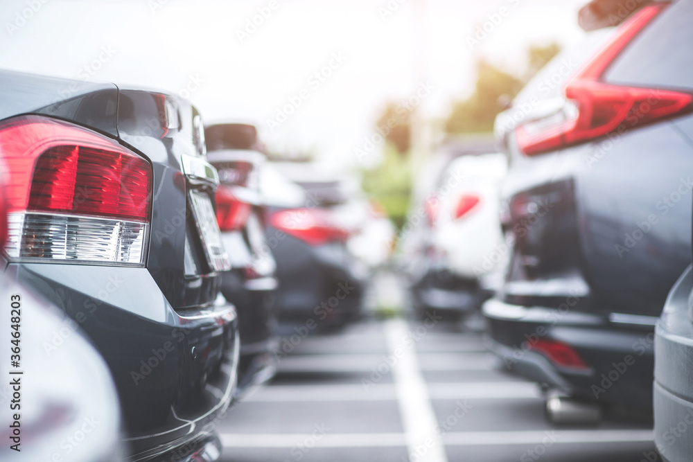 car parking lot outdoor square row. Leave space empty for write text.