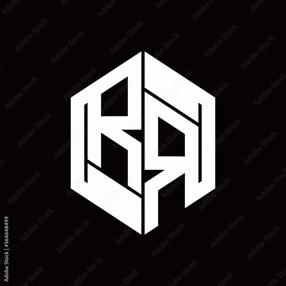 RR Logo monogram with hexagon inside the shape design template RR Logo monogram with hexagon inside the shape design template
